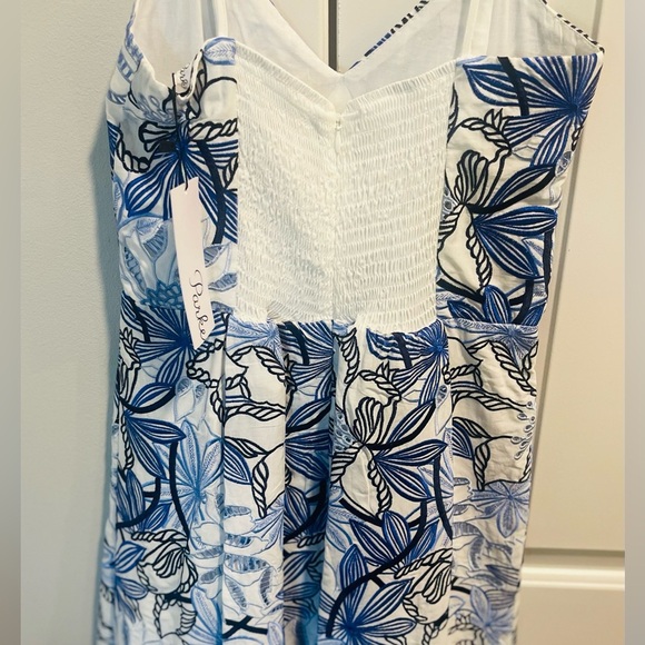 NWT! PARKER 'Jacquel' ~ White & Blue Floral Pleated A-Line
Party Dress, Sz Small - Picture 6 of 14